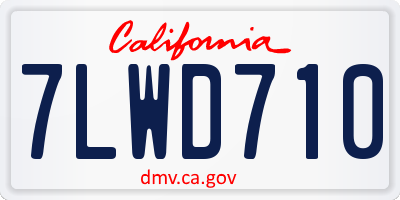 CA license plate 7LWD710