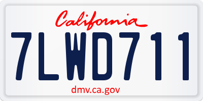 CA license plate 7LWD711