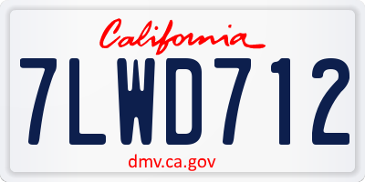 CA license plate 7LWD712