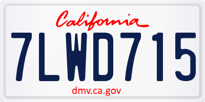 CA license plate 7LWD715