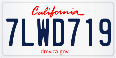 CA license plate 7LWD719