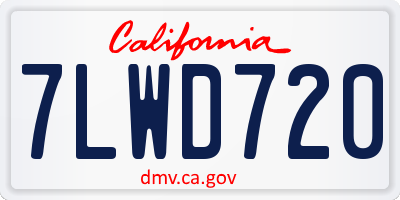 CA license plate 7LWD720