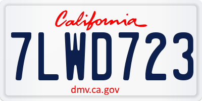 CA license plate 7LWD723