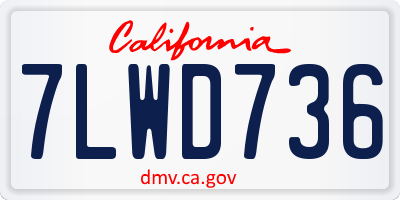 CA license plate 7LWD736