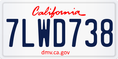 CA license plate 7LWD738