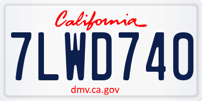 CA license plate 7LWD740