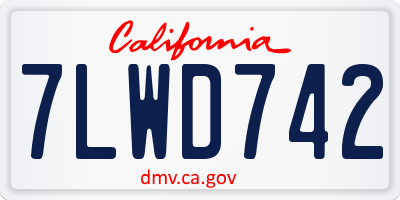 CA license plate 7LWD742
