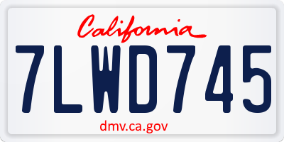 CA license plate 7LWD745
