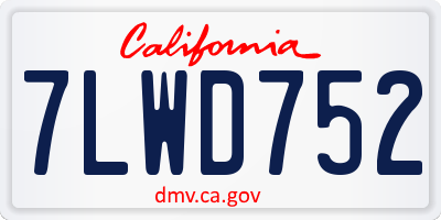 CA license plate 7LWD752