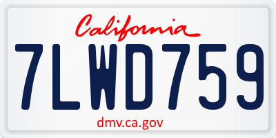 CA license plate 7LWD759