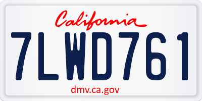 CA license plate 7LWD761