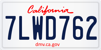 CA license plate 7LWD762