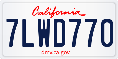 CA license plate 7LWD770