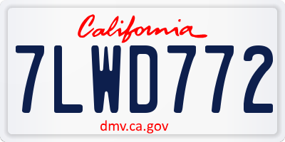 CA license plate 7LWD772