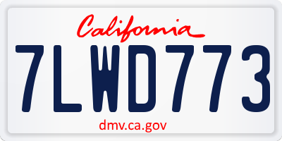 CA license plate 7LWD773