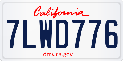 CA license plate 7LWD776