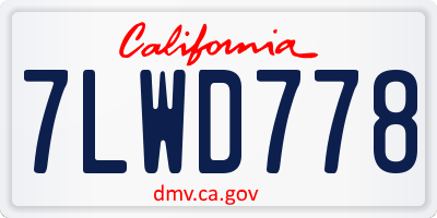 CA license plate 7LWD778