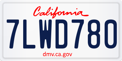 CA license plate 7LWD780