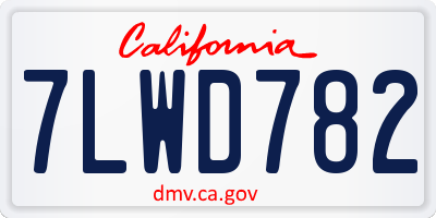 CA license plate 7LWD782