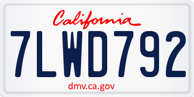 CA license plate 7LWD792