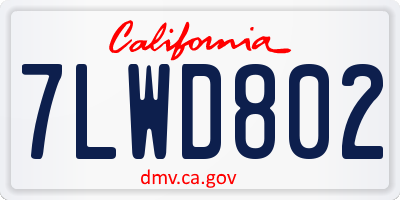 CA license plate 7LWD802