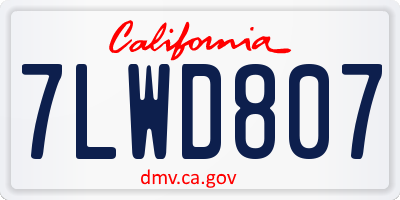 CA license plate 7LWD807