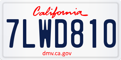 CA license plate 7LWD810