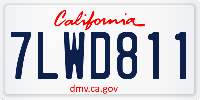CA license plate 7LWD811