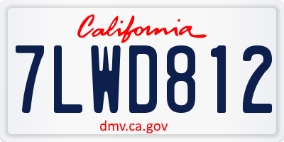 CA license plate 7LWD812