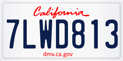 CA license plate 7LWD813