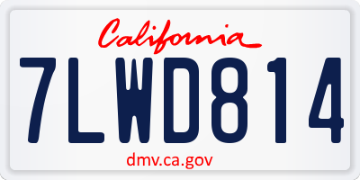 CA license plate 7LWD814
