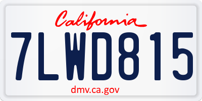 CA license plate 7LWD815
