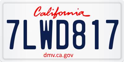 CA license plate 7LWD817