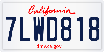 CA license plate 7LWD818