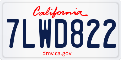 CA license plate 7LWD822