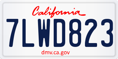 CA license plate 7LWD823