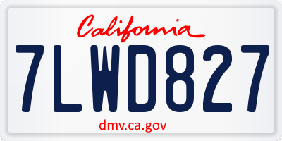 CA license plate 7LWD827