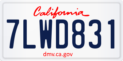 CA license plate 7LWD831