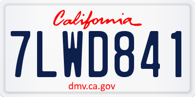 CA license plate 7LWD841