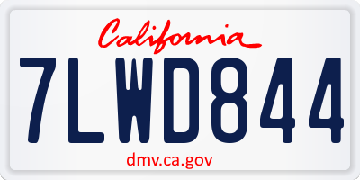 CA license plate 7LWD844