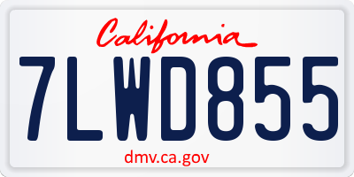 CA license plate 7LWD855