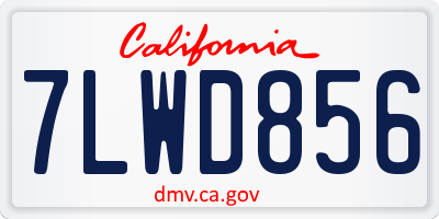 CA license plate 7LWD856