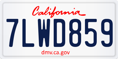 CA license plate 7LWD859