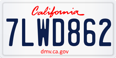 CA license plate 7LWD862
