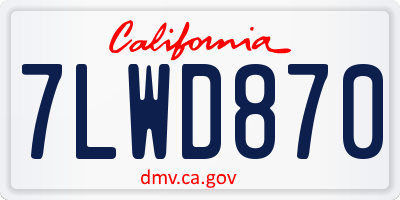 CA license plate 7LWD870