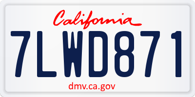 CA license plate 7LWD871