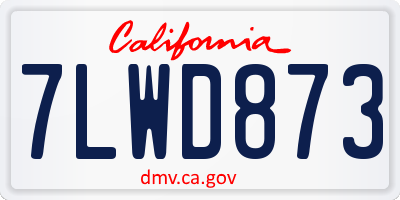 CA license plate 7LWD873