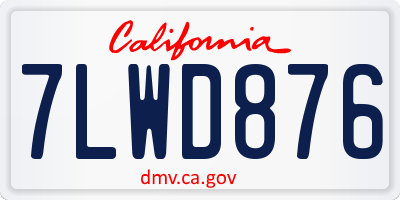 CA license plate 7LWD876