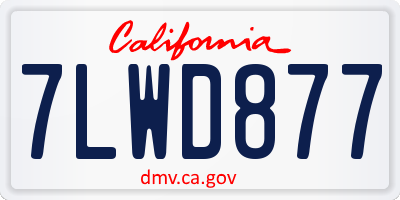 CA license plate 7LWD877