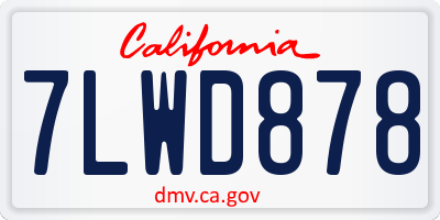 CA license plate 7LWD878